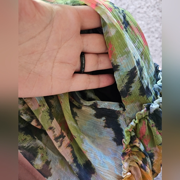 Free People Julianna floral musty boho chic maxi dress size L - Picture 12 of 12